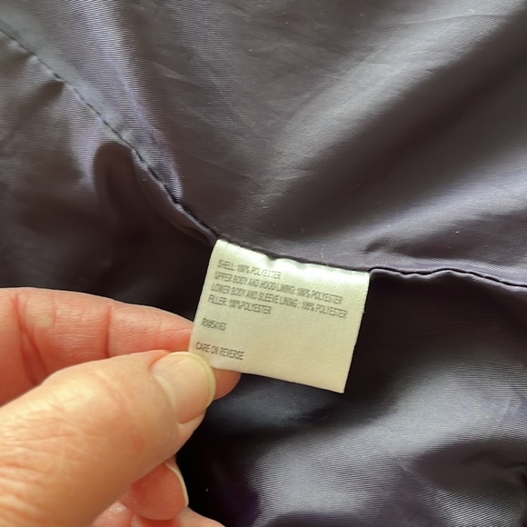 Calvin Klein purple quilted zip up coat size small removable hood collar - Picture 8 of 16